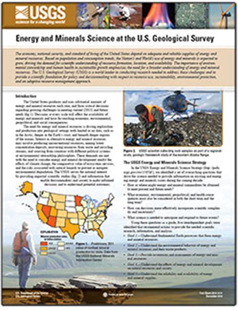 USGS Fact Sheet 20133111 Energy And Minerals Science At The U S