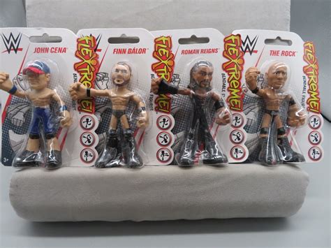 All 4 Wwe Mattel Flextreme Bendable 4 Cena The Rock Finn Balor