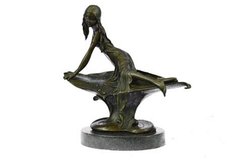 Sold Price Vintage Bronze Nude Nymph Sculpture Art Deco Figurine By Mavchi Decor Figure Art