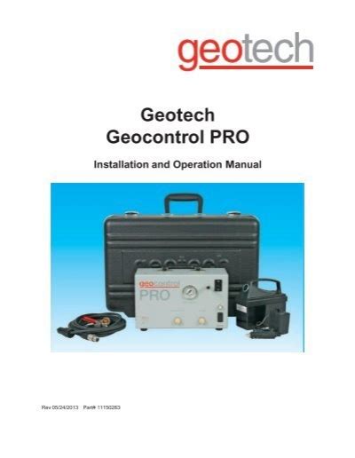 Geotech Geocontrol Pro Installation And Operation Manual