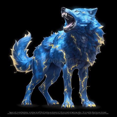 Electric Wolf: a Striking Fantasy Illustration Stock Illustration ...