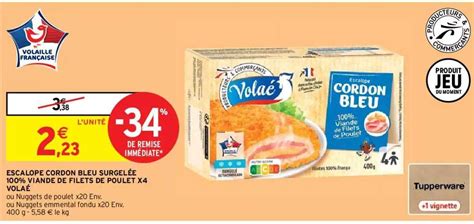 Promo Escalope Cordon Bleu Surgel E Viande De Filet De Poulet X