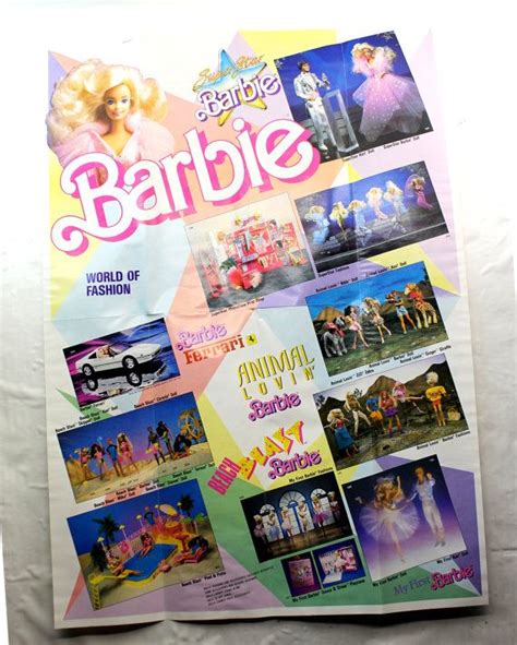 Vintage Barbie World Of Fashion Advertising Poster 1988 Etsy