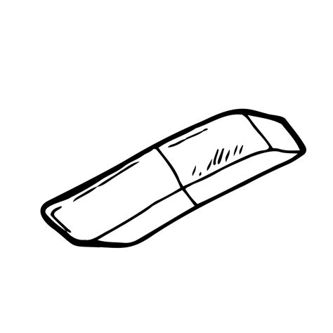 Eraser stationary vector drawings, cartoon vector, line art and color ...