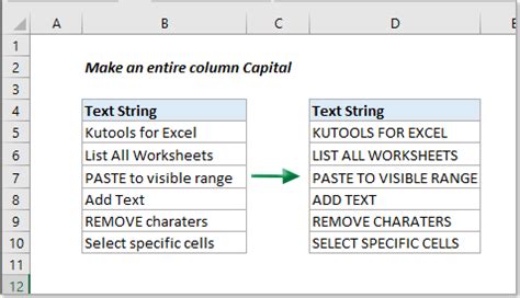 How To Make An Entire Column Capital Uppercase Or Lowercase In Excel