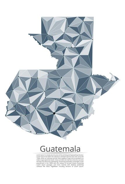 Kaart Van Het Communicatienetwerk Van Guatemala Vector Lowpoly