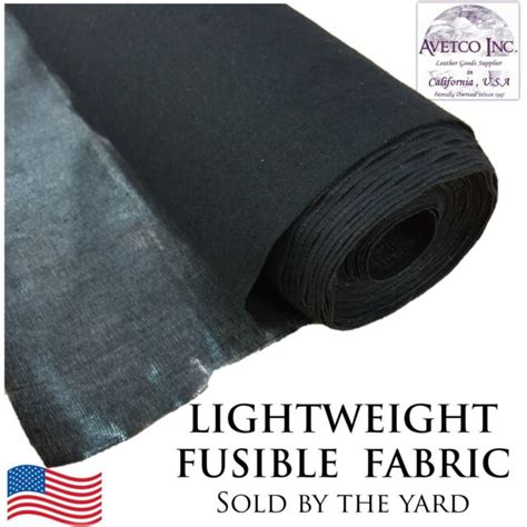 Avetco Lightweight Black Fusible Interfacing Woven Fabric 52 Inches