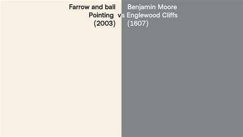 Farrow And Ball Pointing 2003 Vs Benjamin Moore Englewood Cliffs 1607 Side By Side Comparison