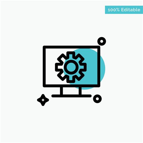 Computer Hardware Setting Gear Turquoise Highlight Circle Point Vector