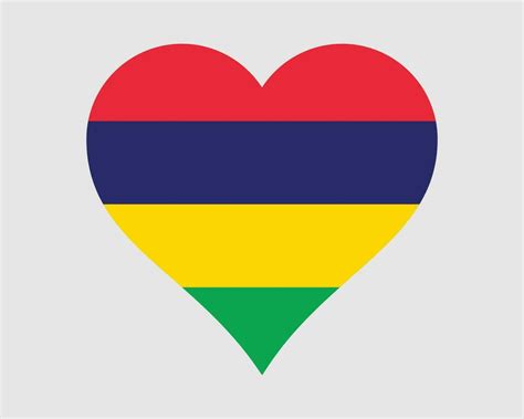 Mauritius Heart Flag Mauritian Love Shape Country Nation National Flag Republic Of Mauritius