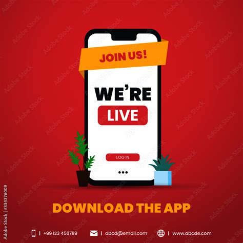 We are live. Mobile application launch inviting people to Join Us and ...