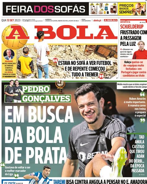 Capa Jornal A Bola 13 Setembro 2023 Capasjornais Pt