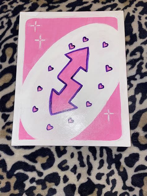 Pink Uno Reverse Card Etsy