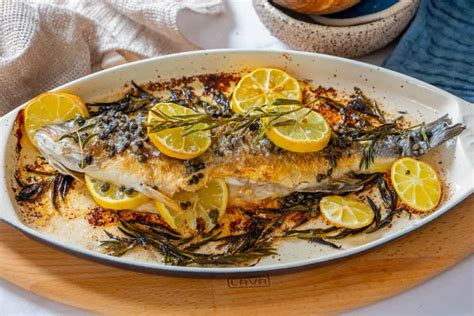 Lemon Caper Butter Roasted Branzino Sweet Cs Designs