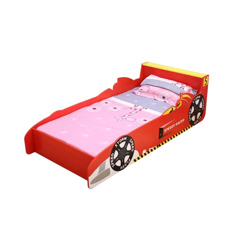 Toddler Bed Red Cars Speed Kids Junior Bed with Mattress - Beds.co.uk