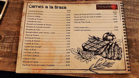 Carta del restaurante Asador Argentino Patagonia III Málaga