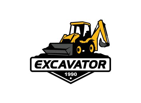 Backhoe Logo Vector For Construction Company Heavy Equipment Template