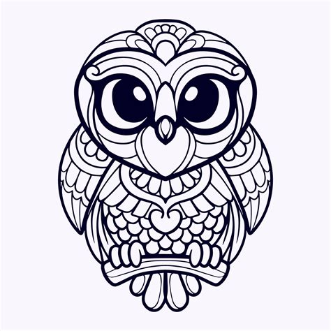 Beautiful Owl Mandala Arts Isolated On White Background 14825734 Vector