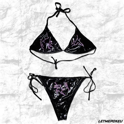 Rhinestoned Bikini Alternative Goth Grunge Punk Depop