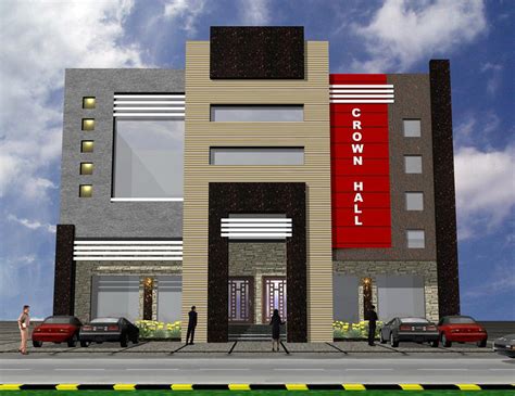 3d Front Elevation Of Plaza And Tower Commercial Building Beautiful Modern Contemporary House