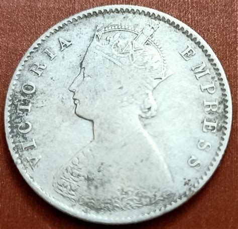 Queen Victoria Qv India Half Rupee Coin Of Calcutta Mint Rare Year