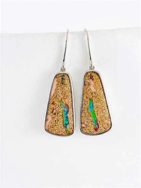 Opal Earrings Se Boulder Opal Mines Australia