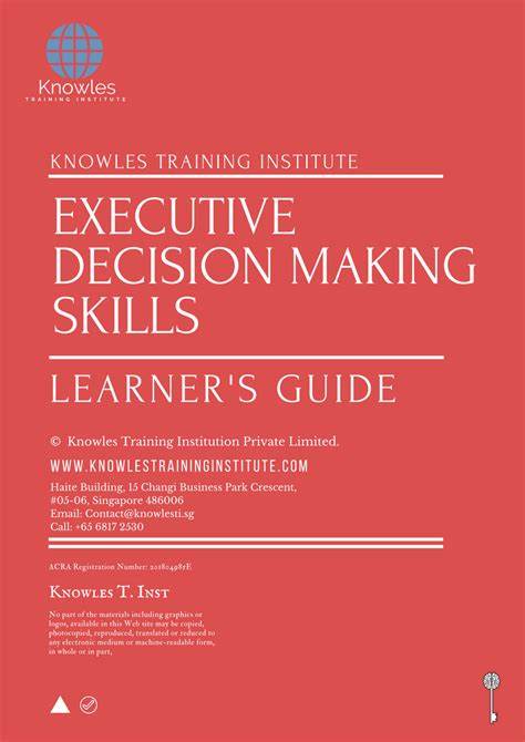 Executive Decision Making Skills Training Course In Singapore Knowles