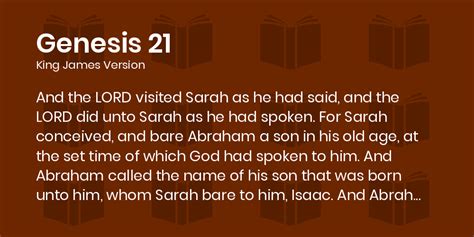 Genesis 21 Kjv And The Lord Visited Sarah As He Had Said And The