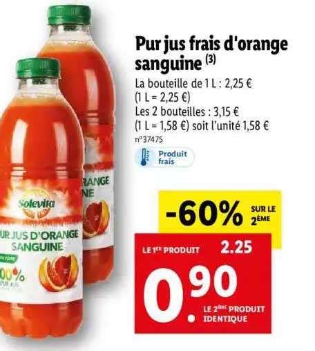 Promo Pur Jus Frais D Orange Sanguine Solevita Chez Lidl Icatalogue Fr