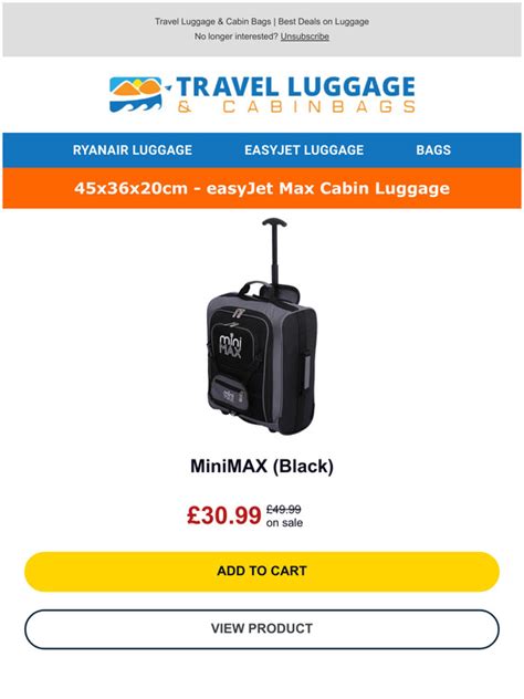 Travel Luggage And Cabin Bags Ltd Easyjet Approved Luggage Pack The Max