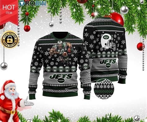 New York Jets 3d Print Ugly Christmas Sweater Robinplacefabrics