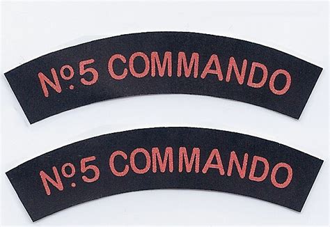 1 6 Scale WWII British 5 Commando Shoulder Rocker Patch Set ONE