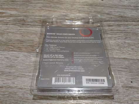 SSD диск AMD Radeon M.2 2280 240Gb R5 Series SATA-III NAND 3D TLC ...