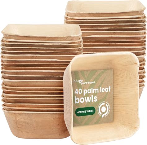 Haago Eco Friendly Palm Leaf Bowls Compostable Like Wooden