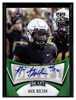 2021 Leaf Draft Autographs Green BA NB1 Nick Bolton CHIEFS EBay