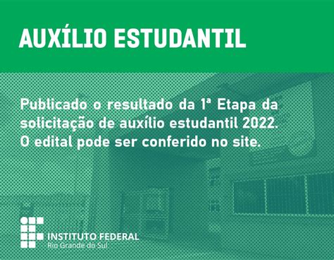 Publicado O Resultado Da Etapa Da Solicita O Do Aux Lio Estudantil