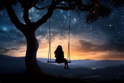 Girl Swing Silhouette Photography Tree Free Photo Rawpixel