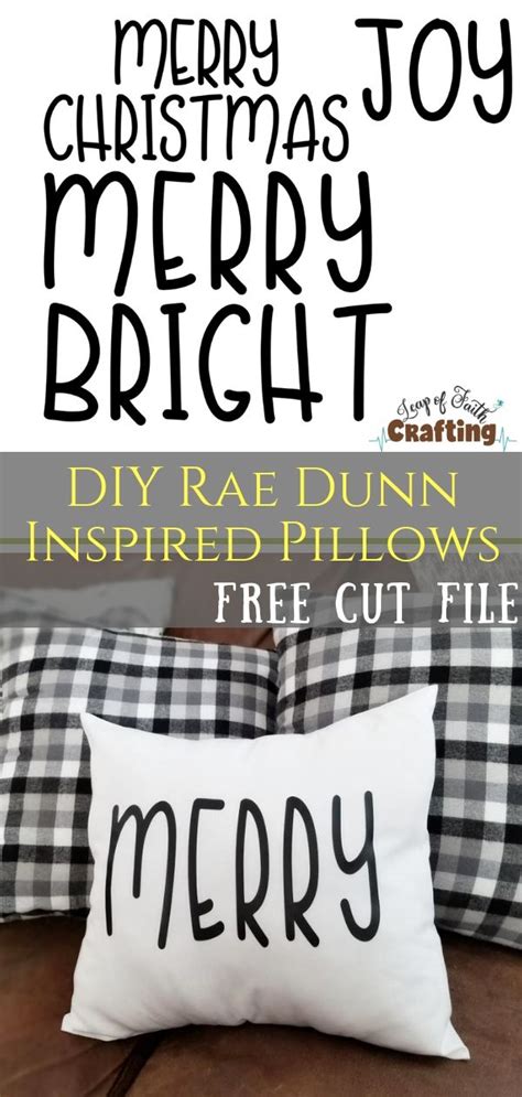 Rae Dunn Christmas Inspired Pillows With Free Christmas Pillow Svg