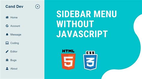 Sidebar Menu Using Html Css Youtube