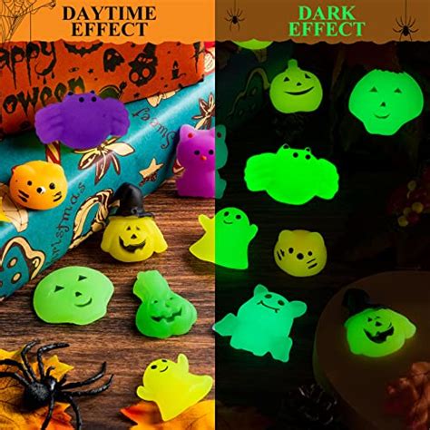 Vinsot Pcs Halloween Mochi Squishy Toy Bulk Glow In The Dark