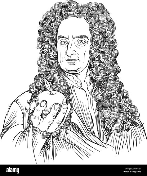 Isaac Newton Cartoon Drawing