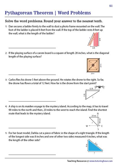 Pythagorean Theorem Application Problems Pythagorean Theorem