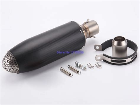 Buy Phuleoveo Inlet 51mm Carbon Fiber Motorbike Exhaust Muffler Escape