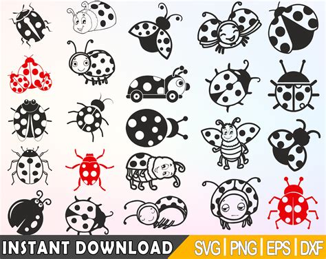 23 Ladybug Bundle Svg Files Ladybug Svg Layered Ladybug Etsy Uk