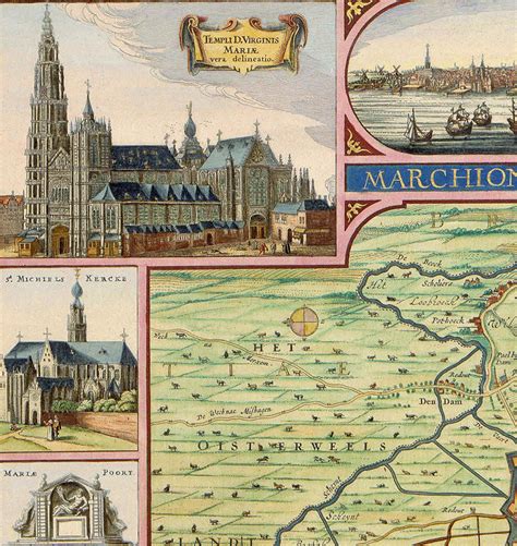 Old Map of Antwerp Belgium the March and the Most Important - Etsy