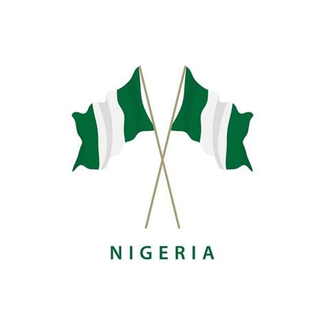 Two Green And White Flags With The Word Nigeria On Them