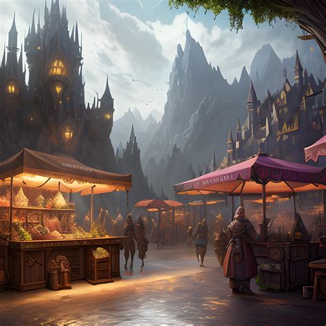 Dnd Fantacy Outdoor Marketplace High Fantasy High Resolution