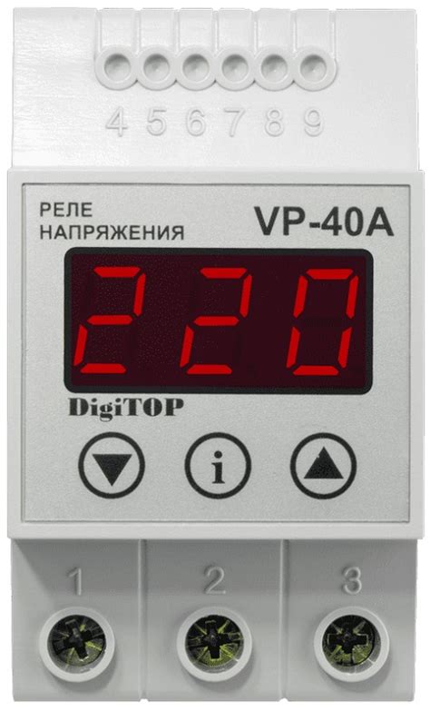 Реле напряжения однофазное цифровое на DIN-рейку DigiTOP VP-40A 40А 50 ...