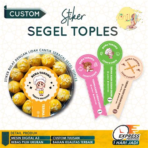 Jual Cetak Stiker Segel Botol Custom Sticker Segel Toples Kue Kering