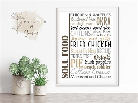 Soul Food Sign Poster Traditional Southern Dishes Multiple - Etsy